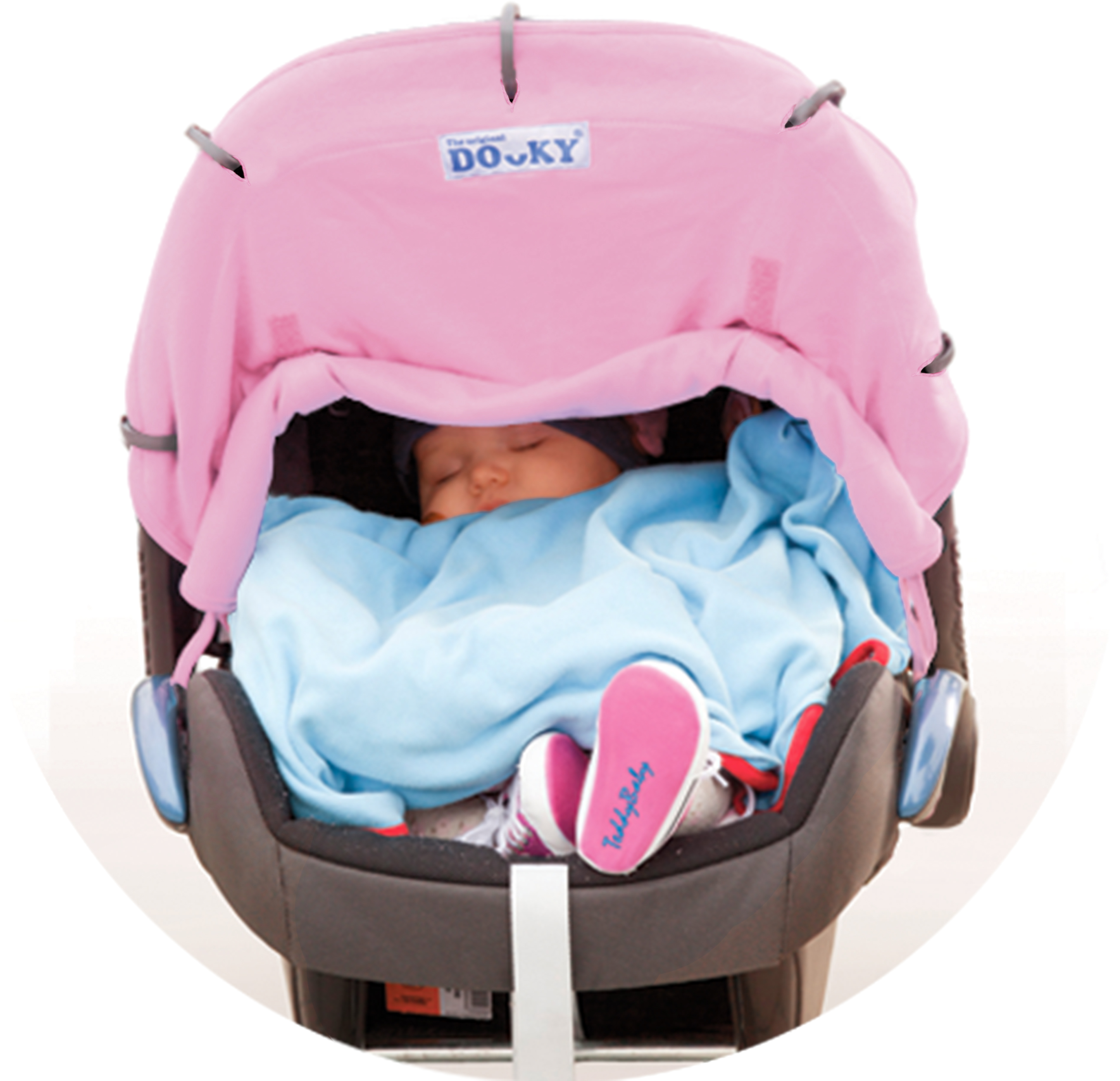 Dooky Cover past op alle onderdelen van een kinderwagen.